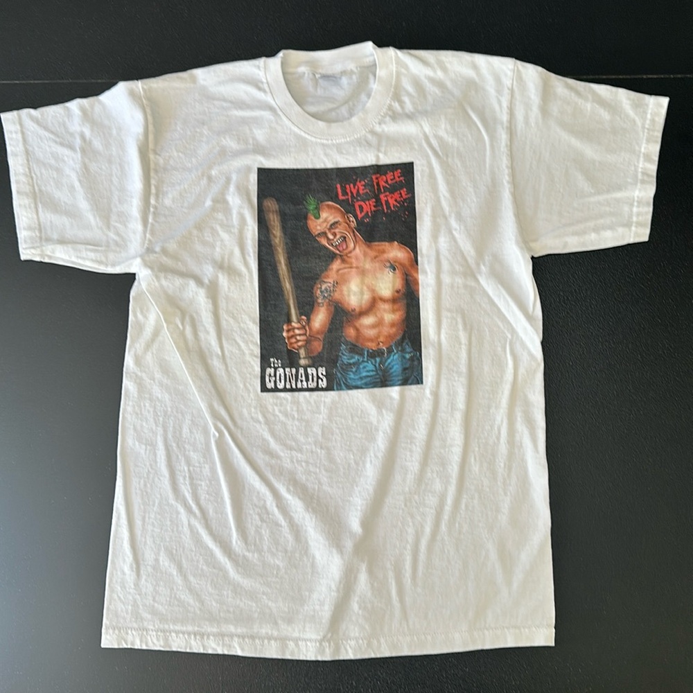 Punk/Oi! Gonads “Live Free, Die Free” t-shirt from 2009.